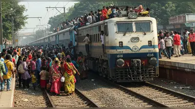 भीड़ में फंसी ट्रेन, ड्राइवर को उतरकर करना पड़ा इंतजार: वायरल वीडियो ने मचाया हंगामा!