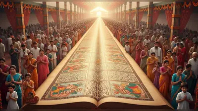 डेढ़ किलोमीटर लंबी अनोखी किताब! दर्शन के लिए उमड़े लाखों लोग, 15 राज्यों से देखने आए भक्त