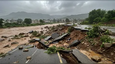 हरियाणा के पंचकूला में लैंडस्लाइड से सड़कें क्षतिग्रस्त:कल 17 स्कूलों में छुट्‌टी; मां वैष्णो देवी में बुजुर्ग लापता, 46 ट्रेनें कैंसिल, 5 शॉर्ट टर्मिनेट