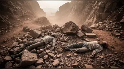 महोबा में पहाड़ पर खनन के दौरान भीषण धमाका, दो श्रमिकों की दर्दनाक मौत