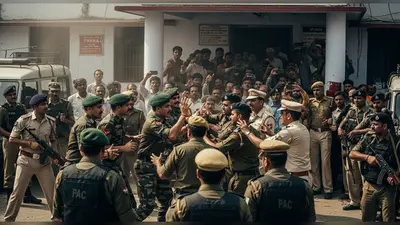 अलीगढ़: पुलिस और सैनिकों के बीच झड़प से बढ़ा तनाव, अतरौली थाने पर भारी हंगामा, PAC तैनात