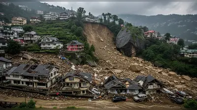 6 मकान ढहे, पिता-बेटी समेत 5 की मौत:शिमला में लैंडस्लाइड में दबी गाड़ियां, घर पर गिरी चट्टान, छह जिलों में रेड अलर्ट
