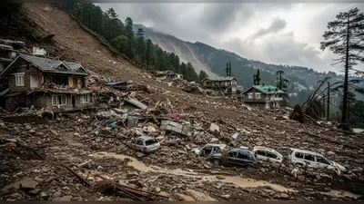 शिमला में भूस्खलन का कहर: 6 मकान ढहे, पिता-बेटी समेत 5 की मौत, गाड़ियां मलबे में दबीं, छह जिलों में रेड अलर्ट