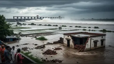 प्रदेश में भारी बारिश की चेतावनी:हथिनीकुंड बैराज के सभी फ्लड गेट खोले, सिरसा में 2 घरों की दीवारें गिरीं; घग्गर नदी उफान पर