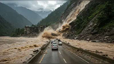 कुल्लू-मंडी में 2 बिल्डिंग गिरीं, 2 की मौत:पहाड़ी से गिरते पत्थरों के नीचे से गुजरी कारें; चंडीगढ़-मनाली फोरलेन पर ब्यास का पानी