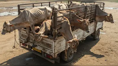 मेरठ में क्रूरता की हदें पार: चार दिन भूखे-प्यासे वाहन में तड़पते रहे गोवंश, पांच की मौत