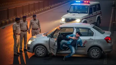 शराब पीकर गाड़ी चला रहा था शख्स, पुलिस को देखते ही पिछली सीट पर भागा: वीडियो हुआ वायरल!