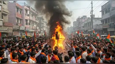 ओपी राजभर के बयान पर भड़की ABVP: लखनऊ में फूंका पुतला, सड़क जाम कर मांगा इस्तीफा
