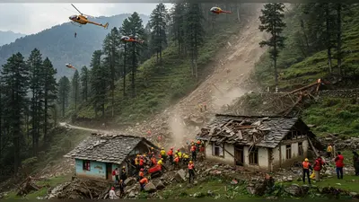 कुल्लू में लैंडस्लाइड, 2 घर ढहे:एक की मौत, 6 लोग फंसे, मुख्यमंत्री ने केंद्र से रेस्क्यू को मांगे 5 हेलिकॉप्टर