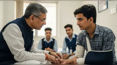 लखनऊ: लाठीचार्ज में घायल हुए छात्रों से उच्च शिक्षा मंत्री ने की मुलाकात, जाना उनका हाल