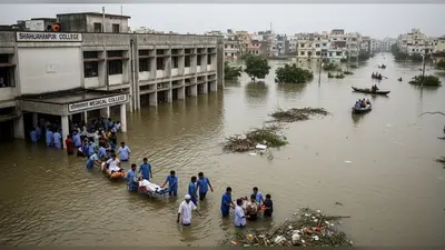 शाहजहांपुर में बाढ़ का कहर: राजकीय मेडिकल कॉलेज में घुसा पानी, सैकड़ों मरीजों को हटाया गया; कई कॉलोनियां डूबीं