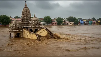 यूपी में यमुना का विकराल रूप: महालक्ष्मी मंदिर की दीवार ढही, सड़कें और घर जलमग्न; डरावनी तस्वीरें सामने