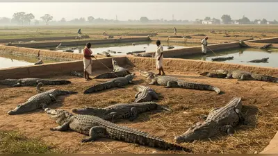 धान-गेहूं की जगह यहाँ पालते हैं मगरमच्छ! लाखों की कमाई का यह तरीका देखकर उड़ जाएंगे आपके होश