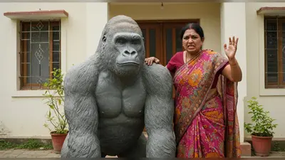घर के बाहर लगाई गोरिल्ला की मूर्ति, हटाने पर महिला ने मचाया हंगामा: जानिए पूरा वायरल मामला