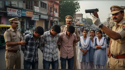 मुरादाबाद: सरेराह छात्राओं से छेड़खानी और फायरिंग, चार मनचले गिरफ्तार, जेल भेजे गए, तमंचा भी बरामद