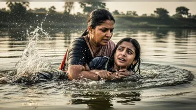 पानी में डूब रही थी 11 साल की बच्ची, महिला ने जान पर खेलकर बचाया: बहादुरी का वीडियो हुआ वायरल!