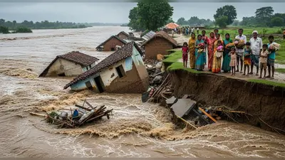 लखीमपुर खीरी में शारदा नदी का कहर: गांव की सड़क और 4 घर नदी में समाए, 70 से ज़्यादा परिवार हुए बेघर