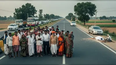 अलीगढ़: हाईवे पार करते युवक को वाहन ने मारी टक्कर, दर्दनाक मौत; गुस्साए ग्रामीणों ने किया चक्का जाम