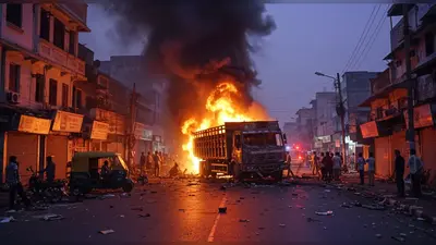 इंदौर में ट्रक ने 15 लोगों को कुचला, 3 मौतें:नो एंट्री में घुसा, एक किलोमीटर तक टक्कर मारता गया; ब्लास्ट के बाद जला