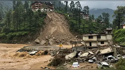शिमला में लैंडस्लाइड से बिल्डिंग को खतरा:सर्कुलर रोड़ बंद; किन्नौर में बादल फटा, 2 गाड़ियां बहीं, कुमारसैन में 3 मंजिला मकान जमींदोज