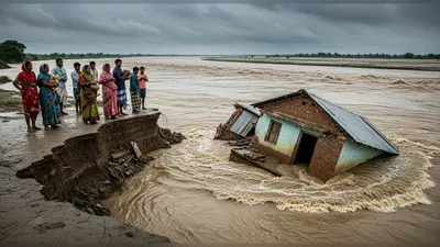 लखीमपुर खीरी में शारदा का तांडव: पांच सेकंड में नदी में समाया मकान, 122 परिवार बेघर