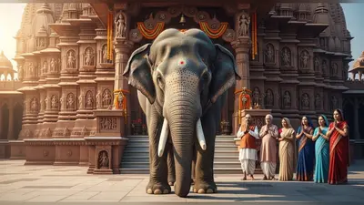 उत्तर प्रदेश: मां दुर्गा मंदिर के सामने हाथी ने श्रद्धा से झुकाया सिर, अद्भुत दृश्य देख लोग हुए भावुक