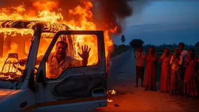 यूपी: ‘मुझे निकाल लो, मेरे बच्चे इंतजार कर रहे’, आग की लपटों में घिरे कैंटर चालक की दर्दनाक मौत