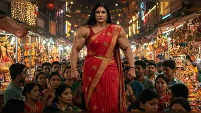 दुर्गा पूजा बाजार में निकलीं ‘लेडी खली’, देखते ही डर से कांपी औरतें, मर्दों का हुआ ये हाल!