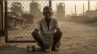 यूपी: 17 दिन से भूखा-प्यासा फैक्ट्री गेट पर बैठा मजदूर राजकुमार, पत्नी-बच्चों का पेट कैसे भरेगा?