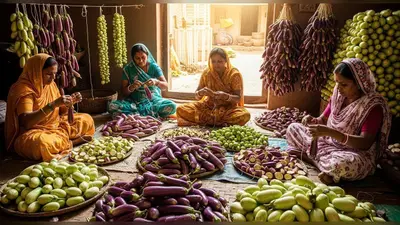 यहां बनती हैं बैंगन की मालाएं, बाजार में इतनी भारी मांग कि कारीगर भी हैरान!