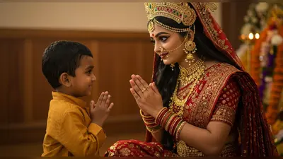 मां दुर्गा के वेश में महिला को देख नन्हे बालक ने जोड़े हाथ, भक्ति से भरा यह वीडियो हुआ वायरल