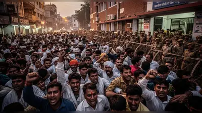 मुरादाबाद में बजरंग दल कार्यकर्ता की गोली मारकर हत्या: थाने पर उमड़ा आक्रोशित जनसैलाब