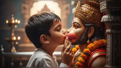 नन्हें ‘बजरंगी’ की अनूठी भक्ति: हनुमान जी की मूर्ति को चूमा, वीडियो देख भावुक हुए लोग