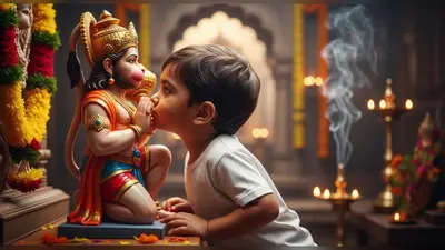 नन्हे बजरंगी ने हनुमान जी की मूर्ति को चूमा, भक्ति देख भावुक हुए लोग, वीडियो हुआ वायरल