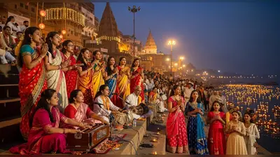 नवरात्रि विशेष: अस्सी घाट पर महिलाओं और छात्राओं ने दिखाया संगीत का जादू, भजन संध्या प्रतियोगिता में गूंजे भक्तिमय सुर