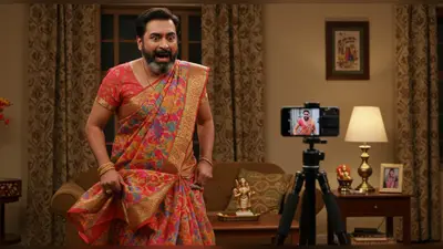 बीवी की ड्रेस में शख्स ने लगाए ठुमके, फिर कैमरे के सामने ही हुआ शर्म से पानी-पानी और फुर्र से भागा!