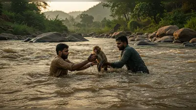 जान पर खेल बचाई तेज नदी में फंसे बेजुबान की जान, अजनबियों की दिलेरी ने जीता सबका दिल