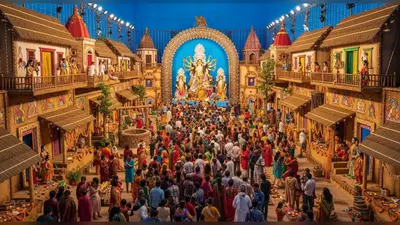दुर्गा पूजा 2025: यूपी के इस जिले में पंडाल में सजाया पूरा गांव, हजारों की भीड़ देख आप भी कहेंगे ‘अद्भुत’!