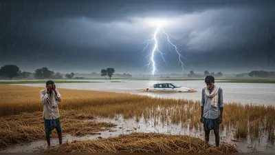 आगरा में आफत बनी बारिश: बिजली गिरने से युवक की मौत, मथुरा में कार डूबी; हजारों किसानों की फसलें बर्बाद