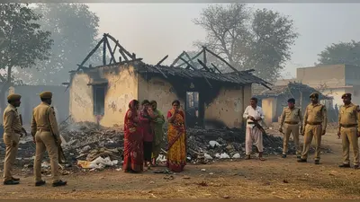 यूपी के बहराइच में 6 मौतों से दहला गांव: किसान ने 2 किशोरों की हत्या कर परिवार संग लगाई आग, PAC तैनात