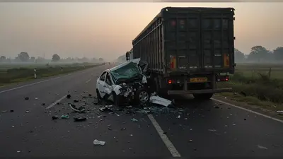 मुजफ्फरनगर में दिल दहला देने वाला हादसा: खड़े ट्रक में घुसी कार, करनाल के एक ही परिवार के 6 सदस्यों की मौत