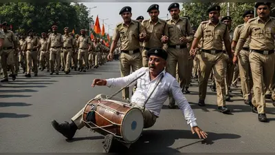 सीतापुर में पथ संचालन के दौरान बड़ा हादसा: ड्रम बजाते समय स्वयं सेवक को आया हार्ट अटैक, मौके पर मौत