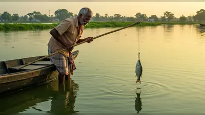 तालाब में नाव से पहुंचा शख्स, अजीब औजार से पकड़ी मछली… फिर जो हुआ, वीडियो हो गया वायरल!