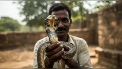 बाप रे बाप! ज़हरीले सांप हाथ में, चेहरे पर मुस्कान, वायरल वीडियो देख कांप उठे लोग!