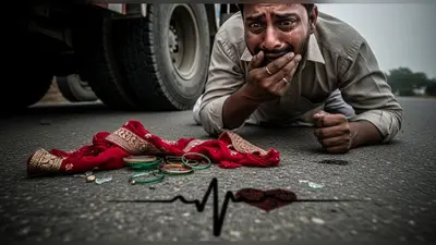 यूपी: पति के सामने ट्रक ने कुचला पत्नी, धड़कता रहा दिल; करवाचौथ से पहले मातम