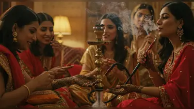 करवाचौथ पर मेहंदी लगवाते हुए महिलाओं ने गुड़गुड़ाया हुक्का, वीडियो हुआ वायरल!