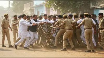 फतेहपुर: वाल्मीकि परिवार से मिलने जा रहे कांग्रेसी नेता हिरासत में, बैरिकेडिंग तोड़ने का आरोप