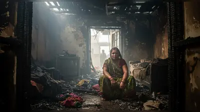कानपुर में लोको पायलट के घर भीषण आग, लाखों का सामान राख, महिला झुलसी