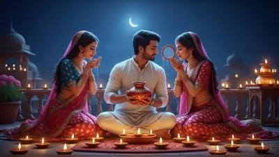 यूपी: एक पति के लिए दो पत्नियों ने रखा करवाचौथ का व्रत, एक साथ की पूजा, पति ने पिलाया पानी