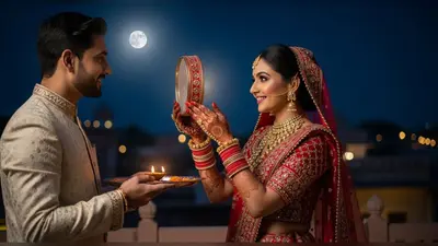 करवा चौथ 2025: दिन में शृंगार, हाथों में मेहंदी, रात में चाँद के बाद पिया का दीदार – उमंग की वायरल तस्वीरें